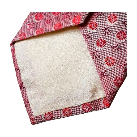 Celine Pink & Red Dot Pattern Silk Tie  - Picture 4 of 4